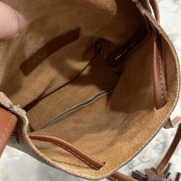 Shaffer Los Angeles Brown Leather La Greta Crossbody Bag 8.5"x6"x2" - Picture 4 of 5